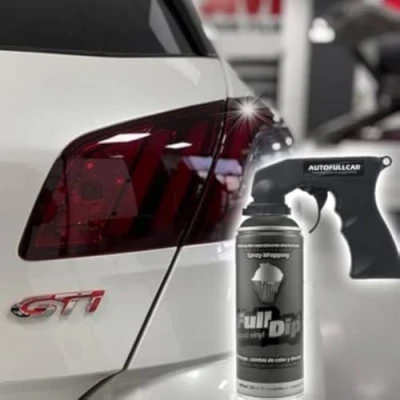Afbeelding van AutoFullCar Full Dip zwarte koplampspray Smoke Black Pilots FullDip met sproeiadapter