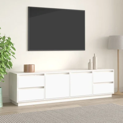 Afbeelding van Tv meubel 176x37x47,5 cm massief grenenhout wit