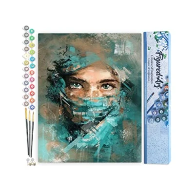 Afbeelding van Figured&#039;Art Schilderen op Nummer Volwassenen canvas Mooie ogen Handwerk acrylverf Kit DIY Compleet 40x50cm zonder frame