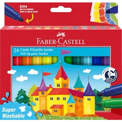 Afbeelding van Viltstift Faber Castell Jumbo 24 stuks super wasbaar karton etui