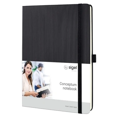 Afbeelding van Sigel Si Co118 Notitieboek Conceptum Pure Hardcover Tablet Formaat Zwart Gelinieerd