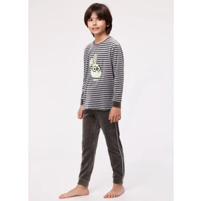 Afbeelding van Woody pyjama voor jongens grijs maat 8j