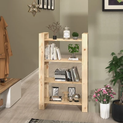 Afbeelding van Boekenkast/kamerscherm 80x35x125 cm massief grenenhout