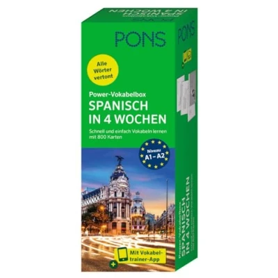 Afbeelding van PONS Power Vokabelbox Spanisch in 4 Wochen