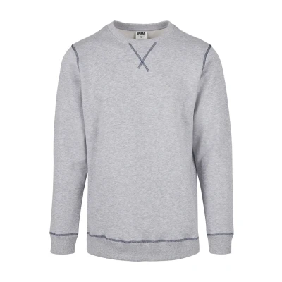 Afbeelding van Urban Classics Organic Contrast Flatlock Stitched Sweater/trui S Grijs