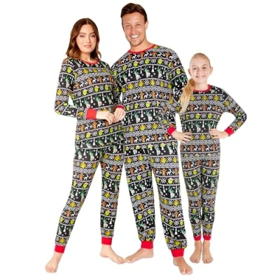 Afbeelding van Shrek bijpassende kerstpyjama voor familie, dames, heren, tieners, kinderen, Multi Heren