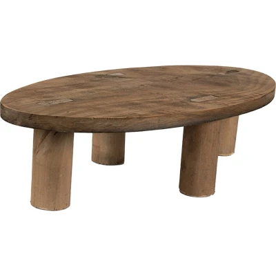 Afbeelding van Clayre &amp; Eef Plantentafeltje 40x20x11 cm Bruin Hout Ovaal