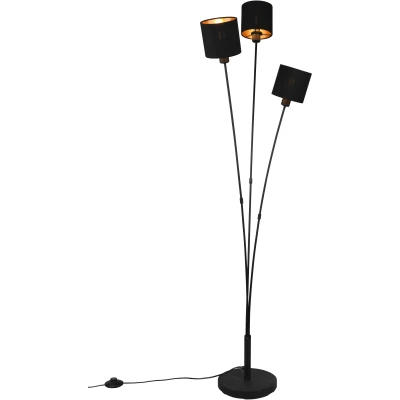 Afbeelding van REALITY TOMMY Vloerlamp Staande lamp Zwart 3 Lichts H150cm