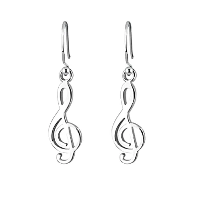 Afbeelding van Elli Oorbellen Vrouwen Hanger Muziek Cut Out 925 Sterling zilver, Ohne, zonder