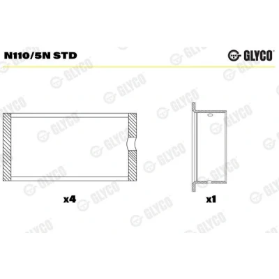 Afbeelding van GLYCO N110/5N STD Nokkenaslagers
