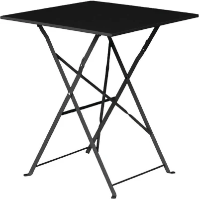 Afbeelding van Bolero vierkante stalen klaptafel zwart 60cm