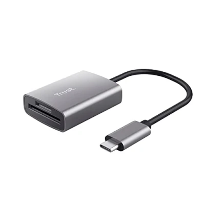 Afbeelding van Trust 24136 geheugenkaartlezer USB 3.2 Gen 1 (3.1 1) Type C Aluminium