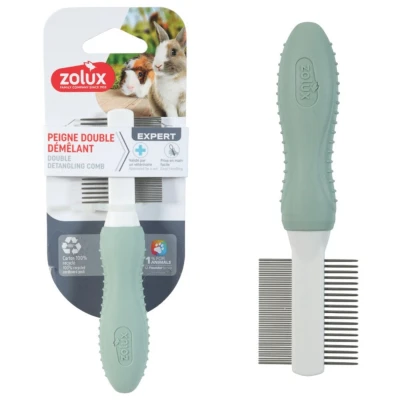 Afbeelding van Zolux Rodent Dubbele Ksm Vachtborstel 14.5x4.1 mm Groen Wit