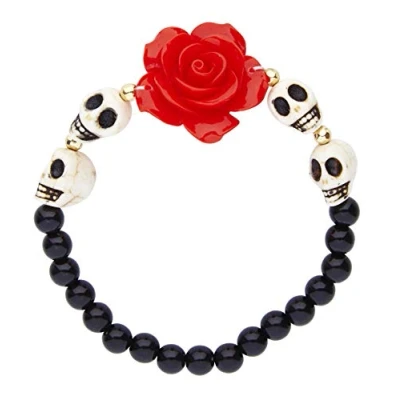 Afbeelding van WIDMANN Skeletten en rode roos armband Accessoires &gt; Sieraden
