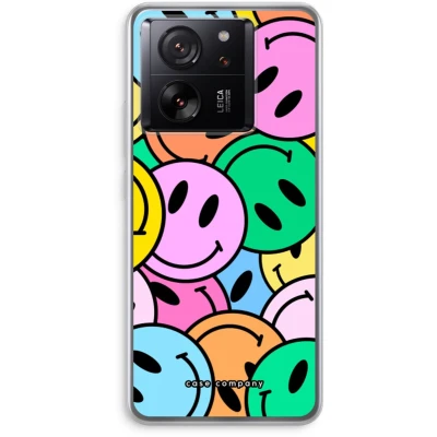 Afbeelding van Case Company® hoesje geschikt voor Xiaomi 13T Pro Smiley N1 Soft Cover Telefoonhoesje Bescherming aan alle Kanten en Schermrand