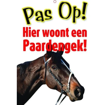 Afbeelding van Red Horse Waakbord Pas op, Paardengek