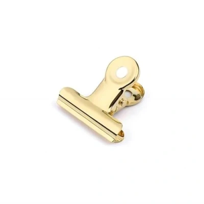 Afbeelding van Coideal Kleine Bulldog pincet, goudkleurig, 30 stuks, 22 mm, metalen voor scrapbooking, winkels, thuiskantoor