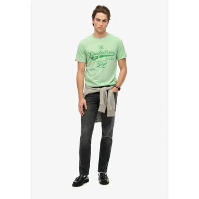 Afbeelding van Superdry Workwear Washed Tshirt print, Heren, Maat: XXL, Green ash marl
