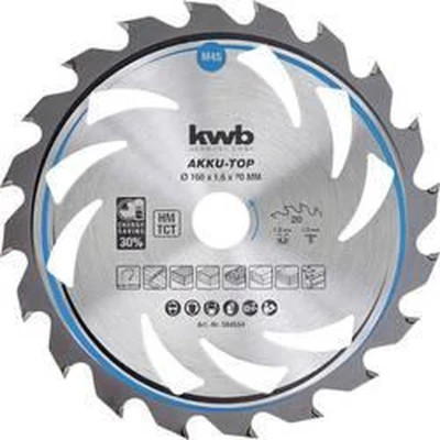 Afbeelding van kwb 584554 Hardmetaal cirkelzaagblad 160 x 20 1.0 mm Aantal tanden: 1 stuk(s)