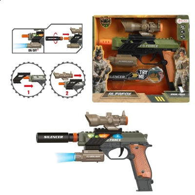 Afbeelding van Pistool militair met zaklamp 32589A