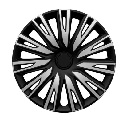 Afbeelding van AutoStyle Set PP 5564SB Wieldoppen 14duim zilver, zwart
