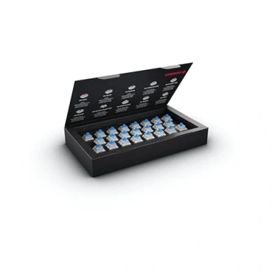 Afbeelding van CHERRY MX RGB Blue Switch Kit, 23 mechanische toetsenbordschakelaars, voor doe het zelf, hotswap of gaming toetsenbord, touch schakelaar met klik, hoorbaar en merkbaar