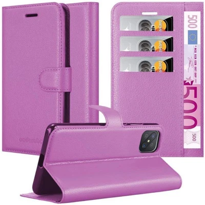 Afbeelding van Cadorabo Hoesje geschikt voor Oppo A92s in MANGAAN PAARS Beschermhoes met magnetische sluiting, standfunctie en kaartvakje Book Case Cover Etui