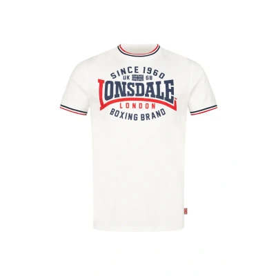 Afbeelding van Lonsdale Schmale Passform Gavrene Tshirt print, Heren, Maat: XL, White navy red
