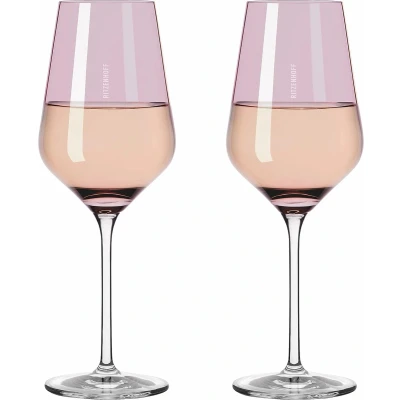 Afbeelding van wittewijnglas 300 ml serie fjordlicht nr. 3 2 stuks met kleurverloop Berry