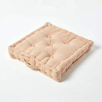 Afbeelding van Homescapes zitkussen effen beige 50 x cm