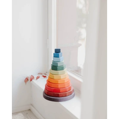 Afbeelding van Grimm&#039;s Geometrische stapeltoren regenboog