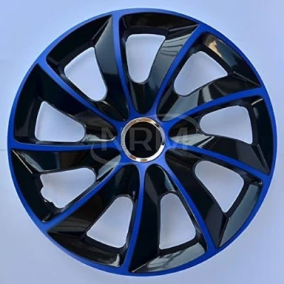 Afbeelding van NRM Stig Extra Wieldoppen 16&quot; Blauw &amp; Zwart set van 4 stuks ABS / Duurzaam Resistant