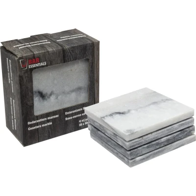 Afbeelding van Overige Merken Marmeren Onderzetters 10X10 Cm 4 Stuks
