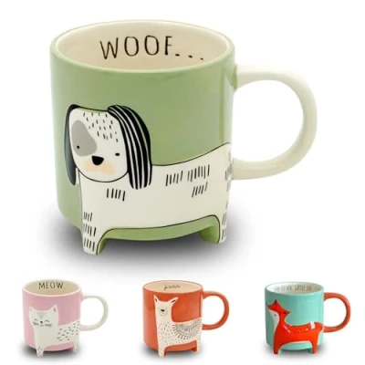 Afbeelding van Winkee Leuke dieren koffiekopjes I De mooie grote koffie en theemok XXL mok ca. 450 ml schattige koffiemok