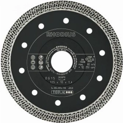Afbeelding van Rhodius 303900 DG15 Diamanten doorslijpschijf Diameter 115 mm Boordiameter 22.23 Tegels, Keramiek 1 stuk(s)