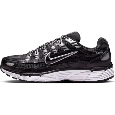 Image de NIKE P 6000 Baskets pour homme, 42 EU, Black White Metallic Silver, EU