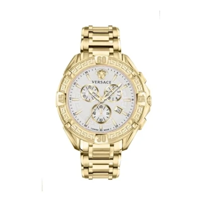 Afbeelding van Versace Watches Chronograaf goldcoloured/white, Heren, Maat: One Size, Gold coloured/white