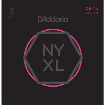 Image de D&#039;Addario NYXL0942 3P, filet nickel, Super Light, 9 42 (3 jeux) Jeu guitare électrique