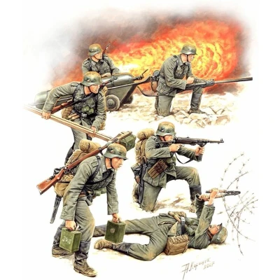 Afbeelding van 1:35 Zvezda 3613 German Sturmpioniere WWII Plastic Modelbouwpakket