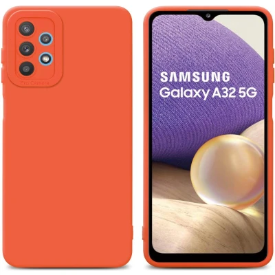 Afbeelding van Cadorabo Hoesje geschikt voor Samsung Galaxy A32 5G in Fluid ORANJE Beschermhoes gemaakt van flexibel TPU silicone Cover Case