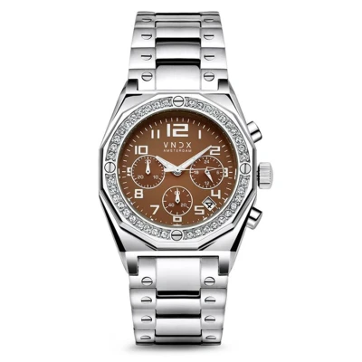 Afbeelding van VNDX Amsterdam Dames horloge The One Zilver Bruin