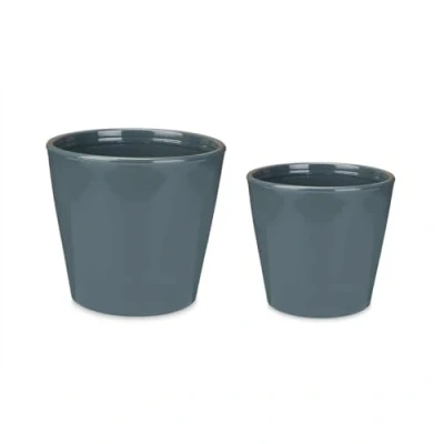 Afbeelding van Pottenset 2 Onderdelen Ø 22 cm 28 Antraciet Klei