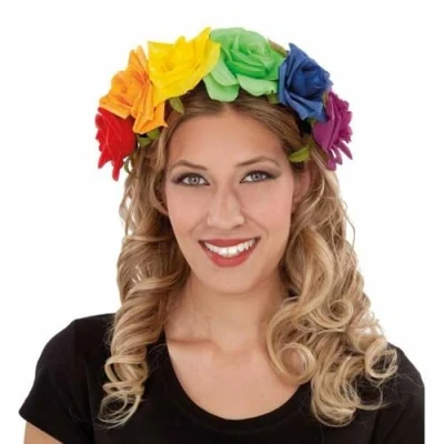 Afbeelding van hoofdband My Other Me Blommor Regenboog