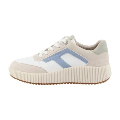 Afbeelding van TOM Tailor Sneakers laag, Dames, Maat: 41, Sand/white Imitatieleer/ textiel