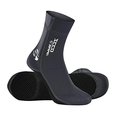 Afbeelding van ZCCO Neopreen duiksokken 1,5 mm en 3 voor dames heren, duiken, snorkelen, zwemmen, surfen, watersport, grijs.