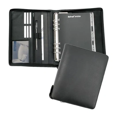 Afbeelding van bind Systeemplanner A5 incl. kalender 1 week = 2 pagina&#039;s, afsprakenplanner, managersplanner, systeemplanner, nappaleer, zwart T 3