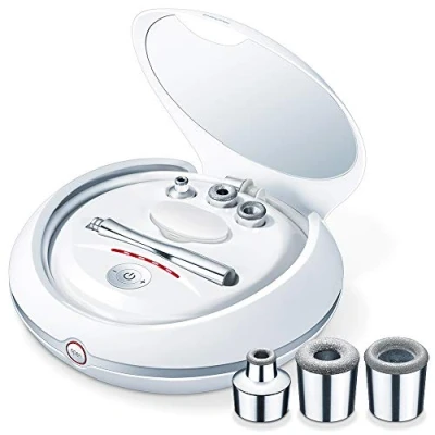 Afbeelding van Beurer FC 100 Pura Derma Peel Gezichtsborstel Professioneel Peeling apparaat voor gezicht Microdermabrasie Elektrisch 3 Opzetkoppen Geïntegreerde spiegel 5 Standen Jaar garantie