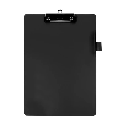 Afbeelding van Klembord Quantore A4 staand PVC zwart met 100mm klem + penlus