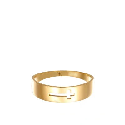 Afbeelding van Kuzzoi Kreuz CUT OUT Ring, Maat: 58, Gold