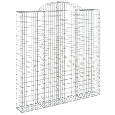 Afbeelding van vidaXL Schanskorf gewelfd 200x30x200/220 cm gegalvaniseerd ijzer